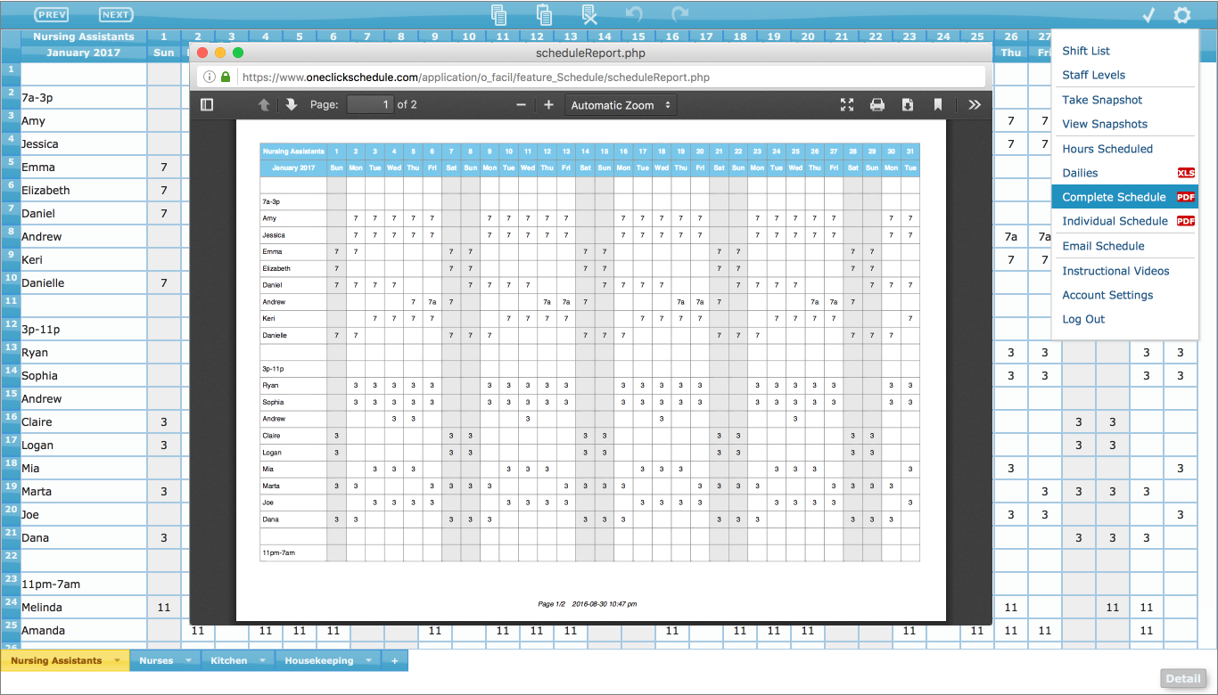 complete schedule pdf