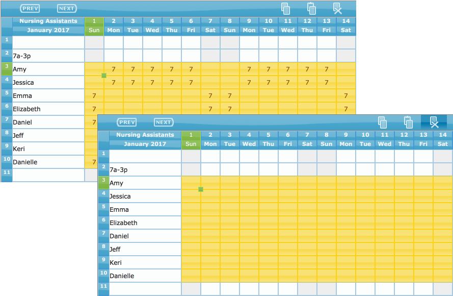 delete cell values